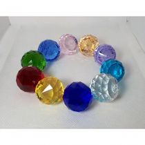 Kit 10 Bolas Coloridas Cristal 3,0 Cm Com Argolas