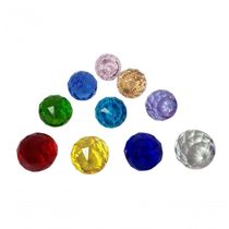 Kit 10 Bolas Coloridas Cristal 3,0 Cm Com Argolas