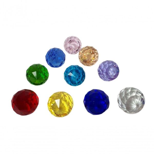 Kit 10 Bolas Coloridas Cristal 3,0 Cm Com Argolas