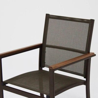 Jogo Conjunto De Mesa Aluminio 4 Cadeiras De Piscina Jardim Marrom