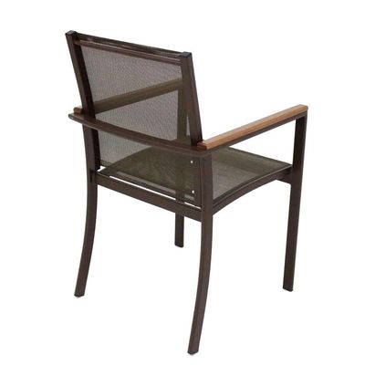 Jogo Conjunto De Mesa Aluminio 4 Cadeiras De Piscina Jardim Marrom