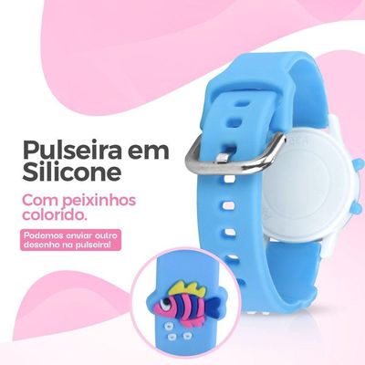 Relogio Digital Infantil Azul Menina + Pulseira Criança Qualidade Premium Pulseira Ajustavel Menina