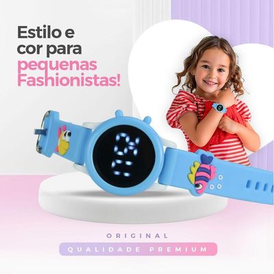 Relogio Digital Infantil Azul Menina + Pulseira Criança Qualidade Premium Pulseira Ajustavel Menina