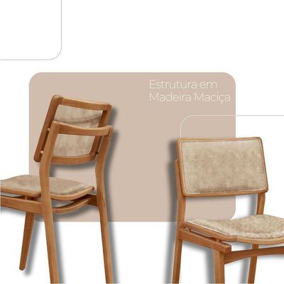 Conjunto Eva Com 2 Cadeiras Madeira Moderna Mobília Milano / Imbuia Nat.