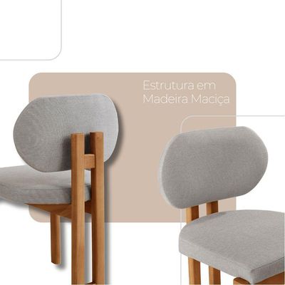 Conjunto Com 2 Cadeiras Madeira Nala Luna / Imbuia Nat.