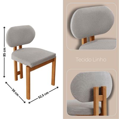 Conjunto Com 2 Cadeiras Madeira Nala Luna / Imbuia Nat.