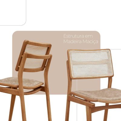 Sala De Jantar Mesa Ellis Com 8 Cadeiras Eva Premium Milano Off White Imbuia Nat
