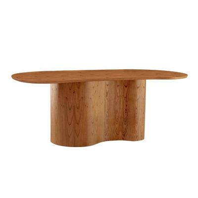 Mesa Suíça 220cm Tampo Orgânico Laminado Moderna Mobília Cinamomo Imbuia Nat