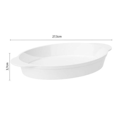 Travessa Oval Branca 800ml Coza Uno Plástico Cozinha Buffet Eventos
