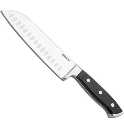 Kit 2 Facas para Cozinha 5' e 7' Santoku Oriental Inox Brino