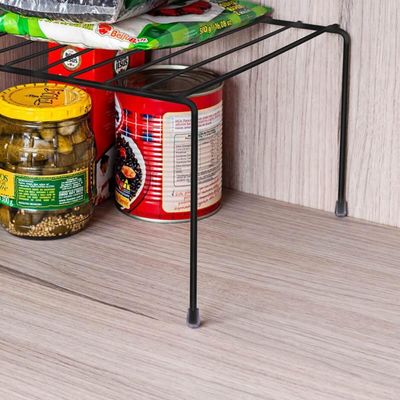 Kit 6 Prateleiras Aramadas Multiuso Organizadores de Armário Cozinha 27cm Preto Pequeno Utimil