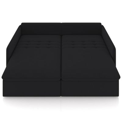 Sofá Cama Retrátil Para Sala de Estar 174cm Una K01 Veludo Preto - Lyam Decor