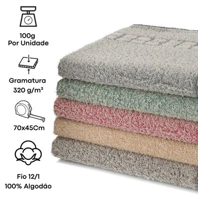 Kit 10 Toalhas Piso Atoalhado Estampa Pézinho 45x70 Beka