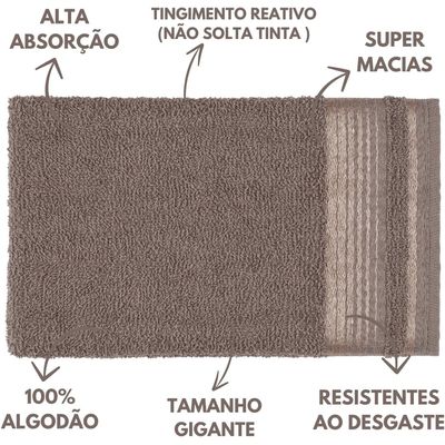 Jogo de Toalhas Luxury Soft Beka 360 g/m² 2 Banho + 2 Rosto + 2 Piso Luxo Cinza