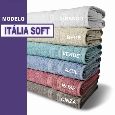 Kit 5 Toalhas de Banho 430g/m² Grande Grossa 80x150cm Itália Soft - Verde