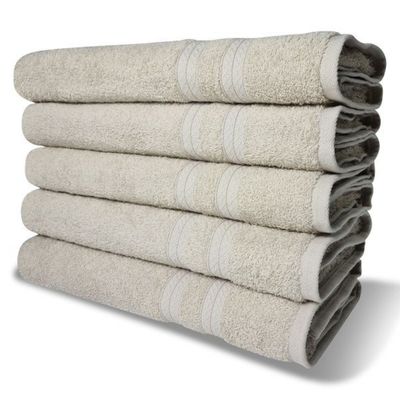 Kit 5 Toalhas de Banho 430g/m² Grande Grossa 80x150cm Itália Soft Bege