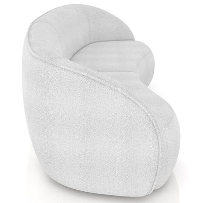 Sofá 4 Lugares Para Sala Living Orgânico 240cm Eron M03 Bouclê Branco - Lyam Decor
