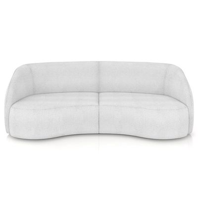 Sofá 4 Lugares Para Sala Living Orgânico 240cm Eron M03 Bouclê Branco - Lyam Decor