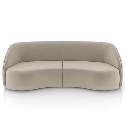 Sofá 4 Lugares Para Sala Living Orgânico 318cm Eron M03 Veludo Bege - Lyam Decor