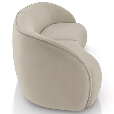 Sofá 4 Lugares Para Sala Living Orgânico 318cm Eron M03 Veludo Bege - Lyam Decor