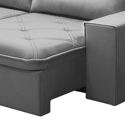 Sofá Retrátil Reclinável Para Sala 3 Lugares 210cm Aires F04 Veludo Cinza Claro - Lyam Decor