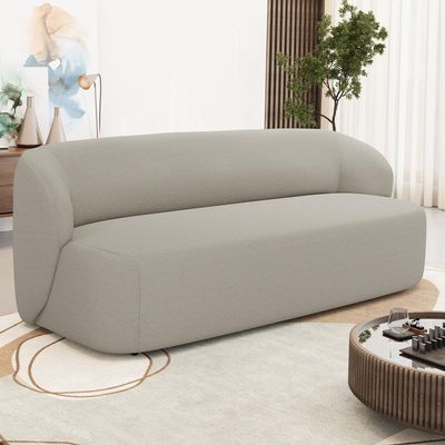 Sofá 2 Lugares Orgânico Para Sala de Estar Living 170cm Heidy F04 Linho Bege - Lyam Decor