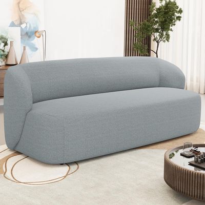Sofá 2 Lugares Orgânico Para Sala de Estar Living 170cm Heidy F04 Linho Cinza - Lyam Decor