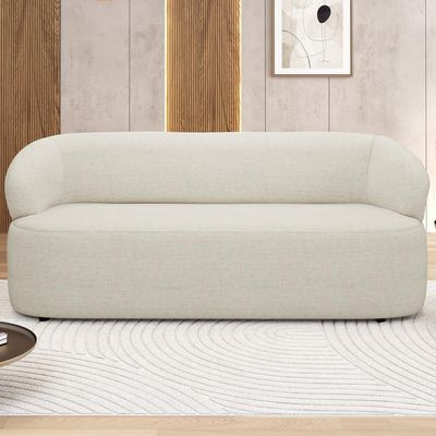 Sofá 3 Lugares Orgânico Sala de Estar Living 170cm Carmen F04 Linho Mescla - Lyam Decor