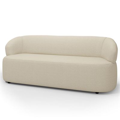 Sofá 3 Lugares Orgânico Sala de Estar Living 170cm Carmen F04 Linho Creme - Lyam Decor