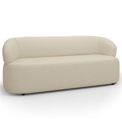 Sofá 3 Lugares Orgânico Sala de Estar Living 170cm Carmen F04 Linho Creme - Lyam Decor