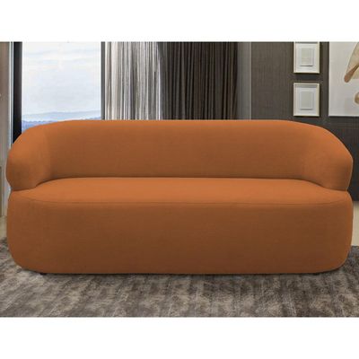 Sofá 3 Lugares Orgânico Sala de Estar Living 170cm Carmen F04 Bouclê Terracota - Lyam Decor