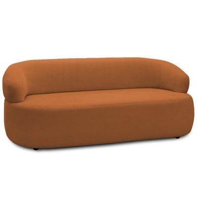 Sofá 3 Lugares Orgânico Sala de Estar Living 170cm Carmen F04 Bouclê Terracota - Lyam Decor