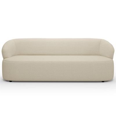 Sofá 3 Lugares Orgânico Sala de Estar Living 205cm Carmen F04 Linho Creme - Lyam Decor