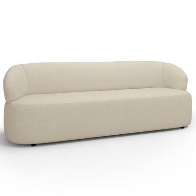 Sofá 3 Lugares Orgânico Sala de Estar Living 205cm Carmen F04 Linho Creme - Lyam Decor