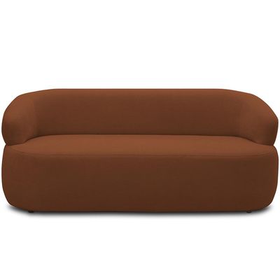Sofá 3 Lugares Orgânico Sala de Estar Living 170cm Carmen F04 Veludo Telha - Lyam Decor