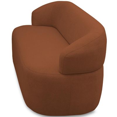 Sofá 3 Lugares Orgânico Sala de Estar Living 170cm Carmen F04 Veludo Telha - Lyam Decor