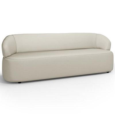 Sofá 3 Lugares Orgânico Sala de Estar Living 205cm Carmen F04 Couríssimo Off White - Lyam Decor