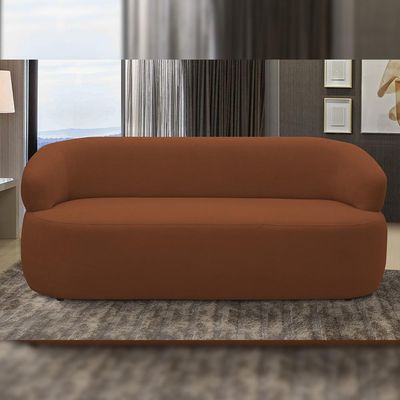 Sofá 3 Lugares Orgânico Sala de Estar Living 170cm Carmen F04 Veludo Telha - Lyam Decor