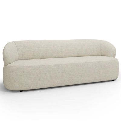 Sofá 3 Lugares Orgânico Sala de Estar Living 205cm Carmen F04 Linho Mescla - Lyam Decor