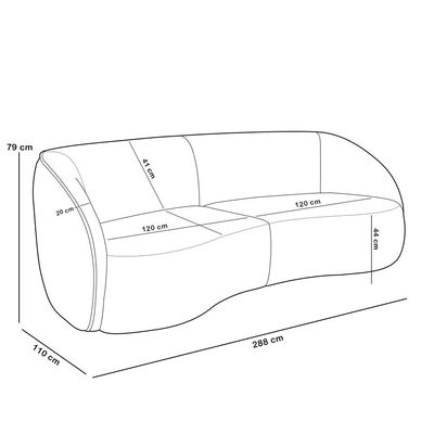 Sofá 4 Lugares Para Sala Living Orgânico 288cm Eron M03 Bouclê Branco - Lyam Decor