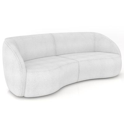 Sofá 4 Lugares Para Sala Living Orgânico 288cm Eron M03 Bouclê Branco - Lyam Decor