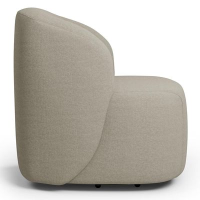 Poltrona Giratória Orgânica Para Sala Living Heidy F04 Linho Bege - Lyam Decor