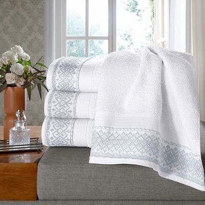 Toalha de Banho Melody com Renda Nice Bouton Branco