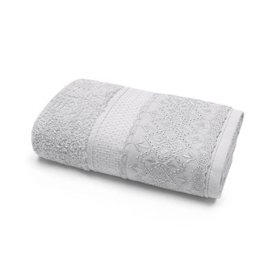 Toalha de Banho Melody com Renda Nice Bouton Branco