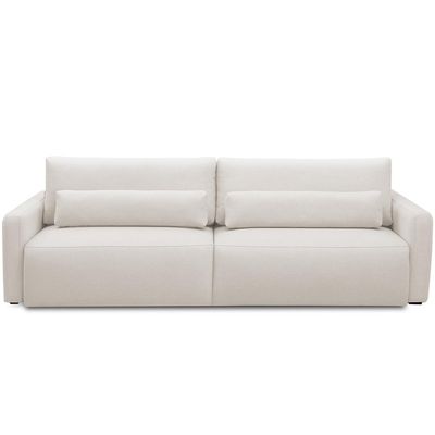 Sofá Retrátil Reclinável Para Sala de Estar Living 210cm Sevilha F04 Bouclê Cru - Lyam Decor