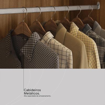 Guarda-Roupa Solteiro Embers 4 Portas 2 Gavetas Amêndola e Off White