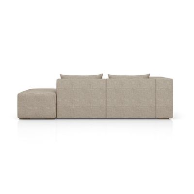 Sofá 3 Lugares com Puff Riade Itacaré Bege 323 cm