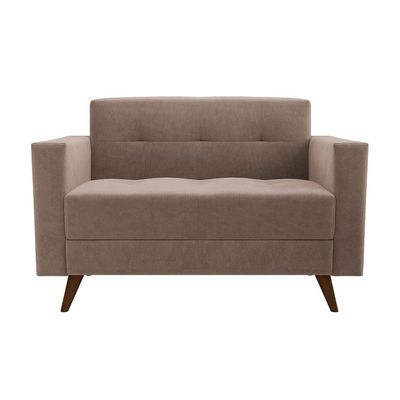 Sofá 2 Lugares Vitrola Suede Tabaco 123 cm