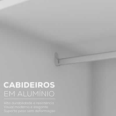 Guarda-Roupa Solteiro Brescia 4 Portas 2 Gavetas Cinza