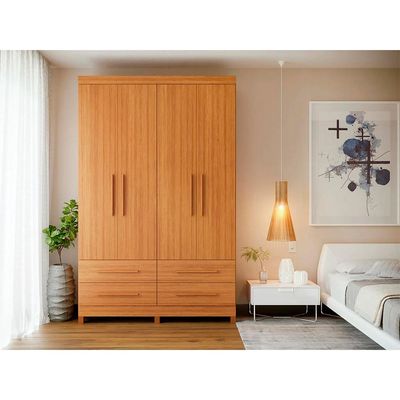 Guarda-Roupa Solteiro Majestic 4 Portas 4 Gavetas Freijó